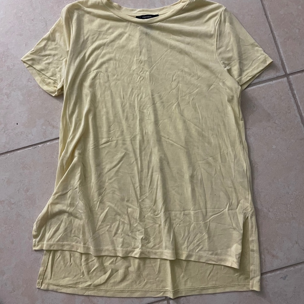 Forever 21 Yellow Oversized Shirt